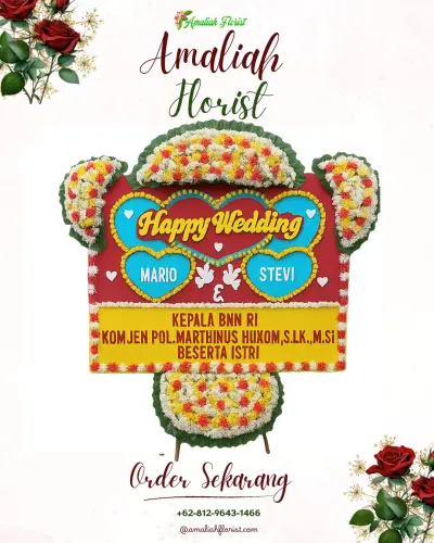 Karangan Papan Bunga Pernikahan di Sitiarjo